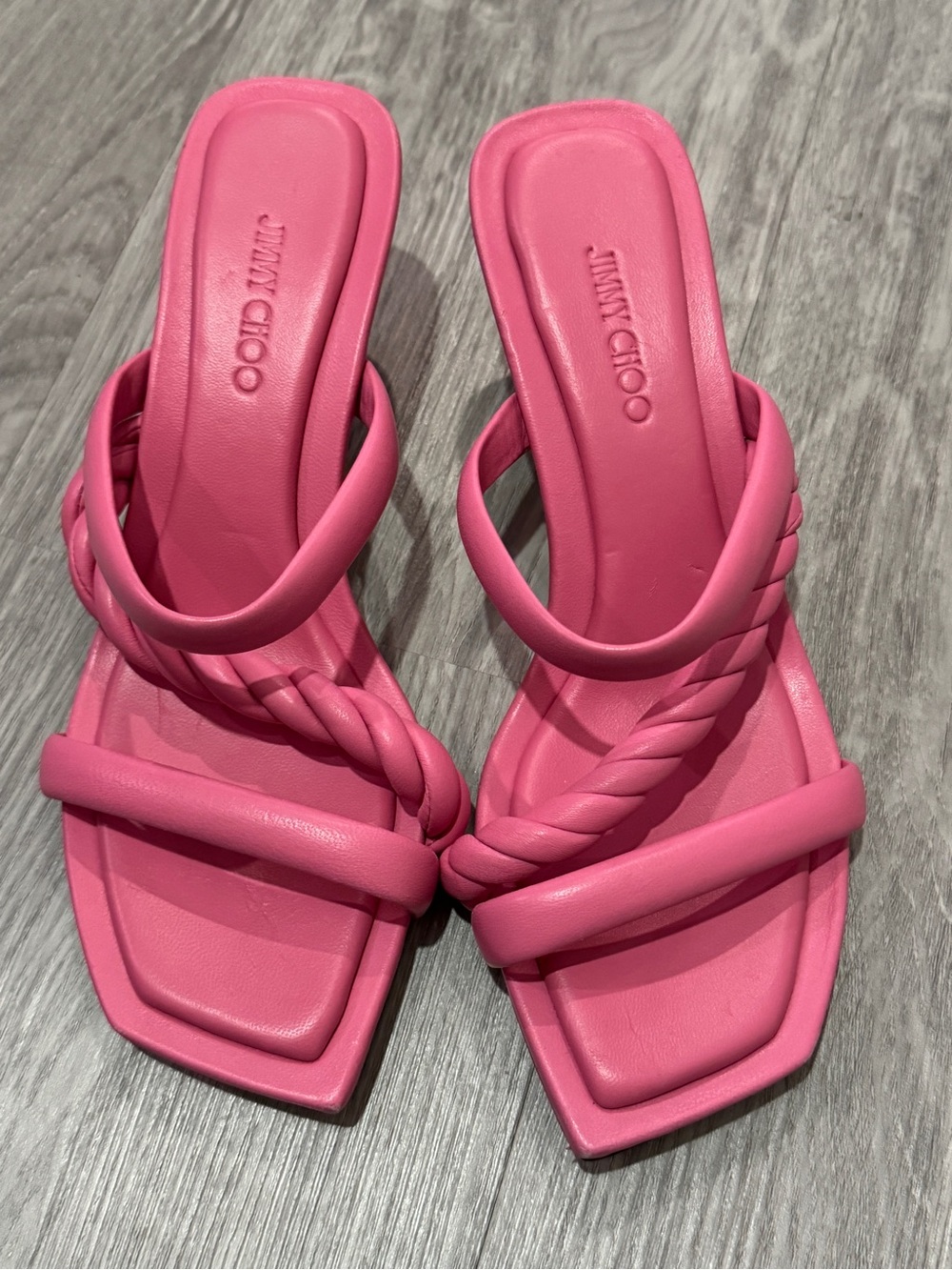 Jimmy Choo Diosa 50 Leather Sandal Bubblegum Pink
